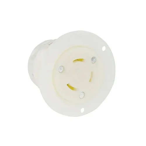 Leviton 2696 Flanged Outlet, 30A, 600V, White