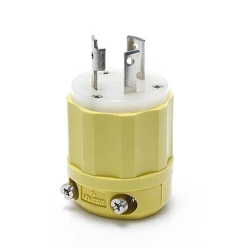 Leviton 26CM-11 Connectors, YL CORR RES PLUG 2PO3WI L5-30P 30A125V
