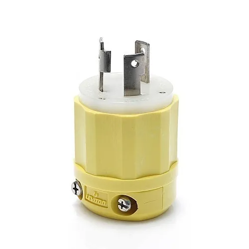 Leviton 26CM-21 Connectors, YL CORR RES PLUG 2PO3WI L6-30P 30A125V