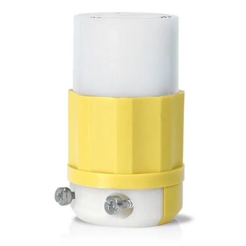 Leviton 26CM-23 Corrosion-Resistant 2-Pole 3-Wire L6-30R Connector, 30A, 250V, Yellow