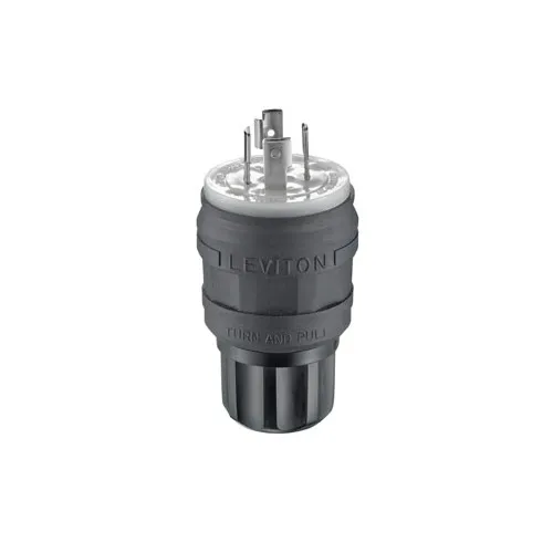 Leviton 26W76-B Wetguard Watertight Locking Plug, Black