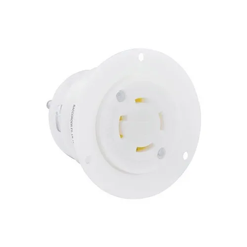 Leviton 2726 Flanged Outlet 3 Pole 4 Wire Industrial L15-30R 30A 250V, White