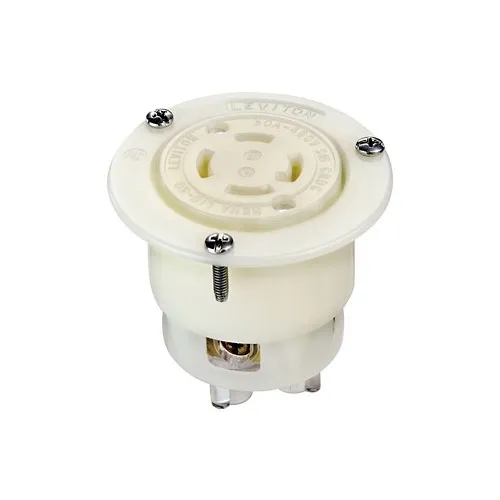 Leviton 2736 Flanged Outlet 30-Pack, 3-Phase, 30A, 480V, White