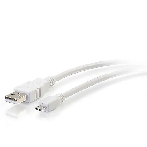C2G 27443 USB 2.0 to Micro-B Cable Male Male, 6' (1.8m), White