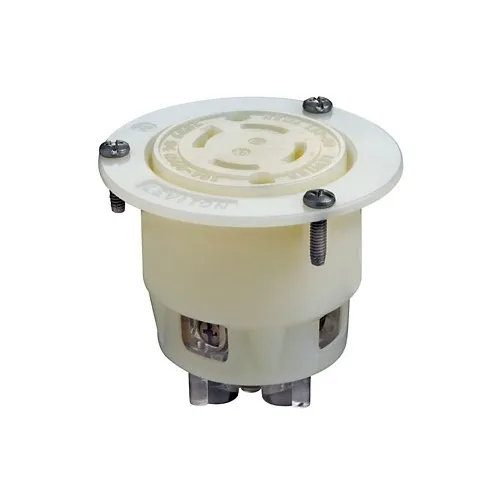 Leviton 2746, WH Flanged Outlet, 30A, 600V