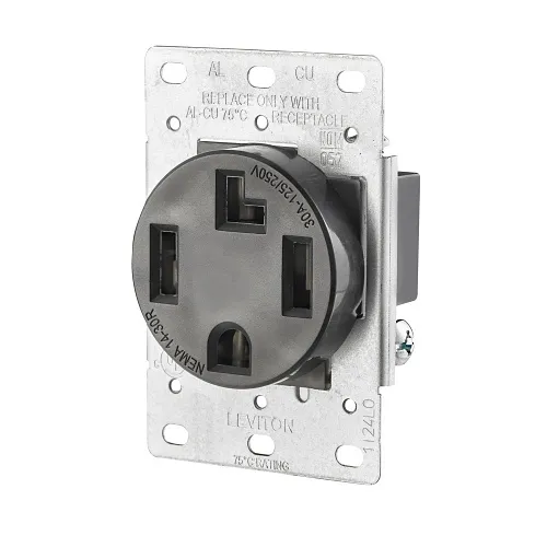 Leviton 278-S00 Eaton Breaker IG Shallow Single Receptacle 30-Pack, 30A, 125/250V