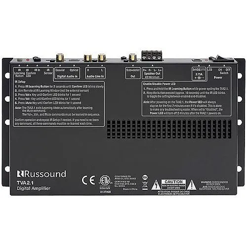 Russound TVA2.1 Digital 2 Channel TV Amplifier with IR Learning and Sub Out