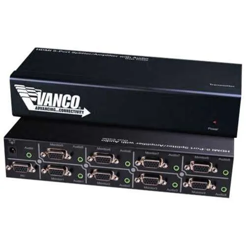 Vanco 280448 S-VGA 1x8 Splitter with Audio