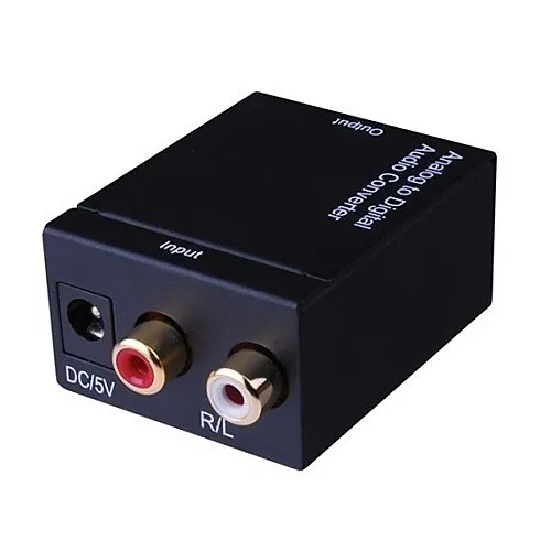 Vanco 280519 Analog to Digital Audio Converter, UL Listed, Black