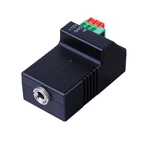 Vanco 280753 IR 3.5mm in Line Jack, Spring Loaded Terminals, Black