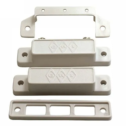 GRI 29AWG-B-W/1K 29 Series Surface Mount Magnetic Reed Switch Set with 1K Resistor, 1-1/2" Wide Gap, 10W, 160VDC, 0.40A, Closed Loop, N/O, and Side Mounted Screw Terminals, White
