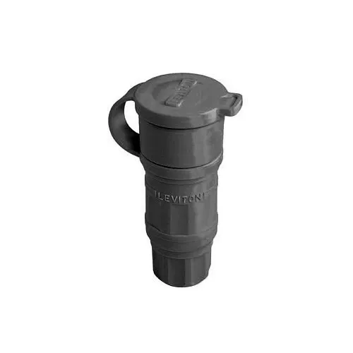Leviton 29W48-B Wetguard Watertight Locking Plug, Black