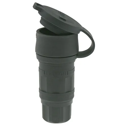 Leviton 29W75-B Wetguard Watertight Locking Plug, Black
