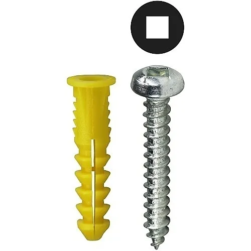 Dottie 2AKDDTP Anchor, #10 Yellow Wing Conical Anchor Kit with Pan Head Square