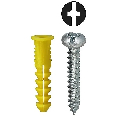 Dottie 2AKTP #10 Yellow Wing Conical Anchor Kit with Pan Head Combo Drive Screws, Tuff Pack