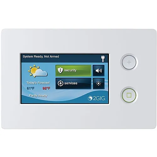 2GIG TS2-E Wireless 900MHz Touchscreen Keypad for GC2e Panels, 900 MHz