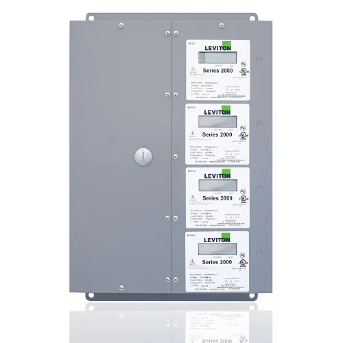 Leviton 2M404-CFG Medium Series 2000 MMU Multiple Indoor Meter Unit, 3 Phase, 277/480V, (4) Element Meters