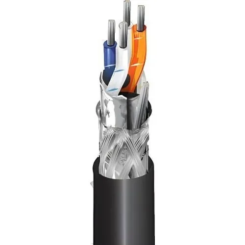 West Penn 2PR485DBBK1000 Non Plenum Audio Cable, Direct Burial, Shielded 2-Pair 22 Gauge RS485, Outdoor Use