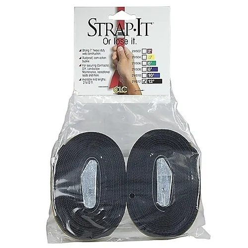 Dottie 2WS12 12ft Nylon Tie Down Strap (Black)