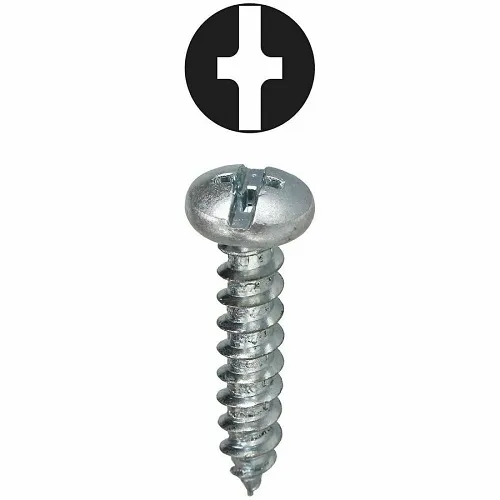Dottie 2WS14114 Screw, #14 1-1/4" Phillips Slotted Pan Head Sheet Metal Screw