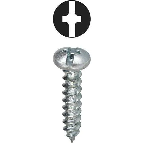 Dottie 2WS81 #8 1" Phillips/Slotted Pan Head Sheet Metal Screw, 100-Pack