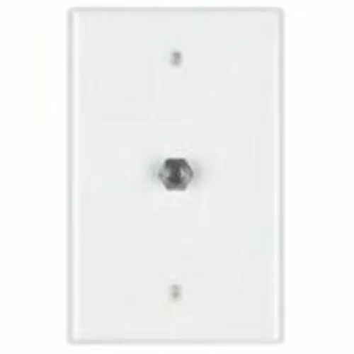 DataComm 30-2015 1-Gang Coax Wall Plate, Standard Size, Lite Almond