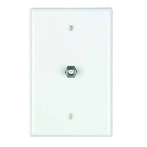 DataComm 30-2025 Single Coaxial Wall Plate, Medium, 1-Gang, Plastic