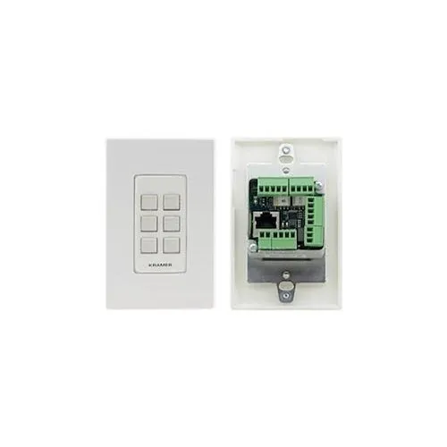 Kramer RC-206/US-D(W/B) 6-Button I/O Control Keypad with Decora Design Frame Sets, White / Black