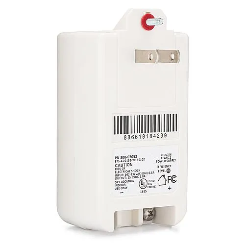 Honeywell Home 300-07052 Plug-in Class-II Power Supply Transformer for 5800C2W, 15.5 DC, A, 15.5 W, 2-Prong