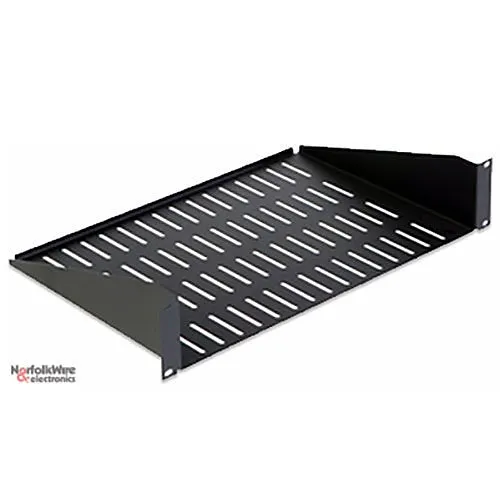 Kendall Howard 3000-1-102-02 12" Vented Economy Rack Shelf, 2U, CRS, Black