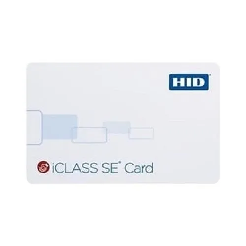 HID 3000VGGNN iCLASS SE Smart Card, 2 K Bits (256 Bytes), 13.56 MHz, PVC Clamshell Card, White Gloss Finish, No Slot