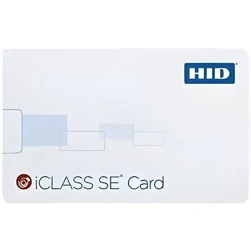 HID 3004PGGNN iCLASS SE Access Card, Application Areas, PVC, 32k Bits / 4K Bytes, SIO Programmed, No Print Card Number, No Slot Punch, Print Vertical Slot Indicators, Glossy Front and Back, White
