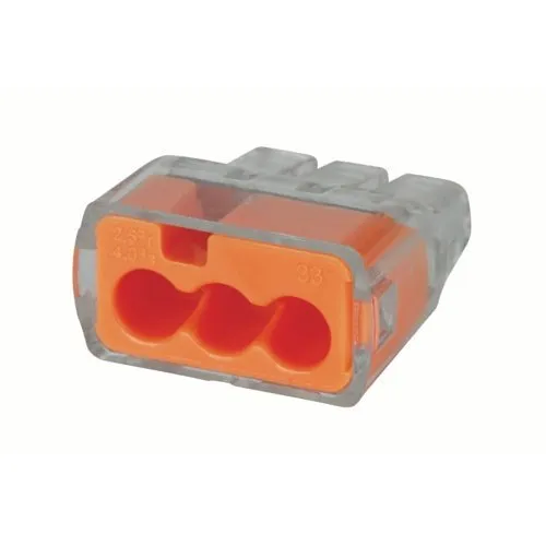 IDEAL 301633 In-Sure Push-In Wire Connector for 12-18 AWG, 3-Port, Orange, 5000-Pack