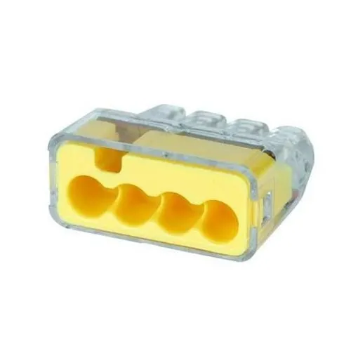 IDEAL 301634 In-Sure Model 34 Push-In Wire Connector, 4-Port, Yellow, 5000-Pack