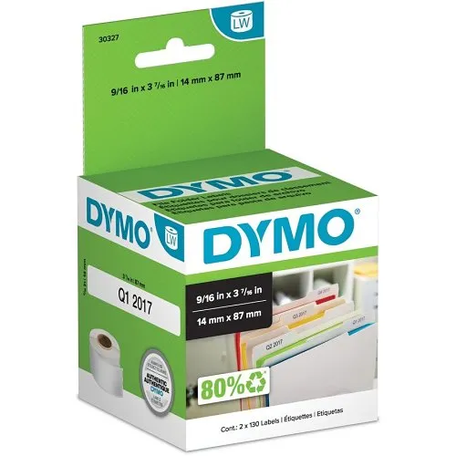 DYMO 30327 Labelwriter File Folder Labels, 2.56" 4.44" 2.56", 260 Count of 20 Rolls