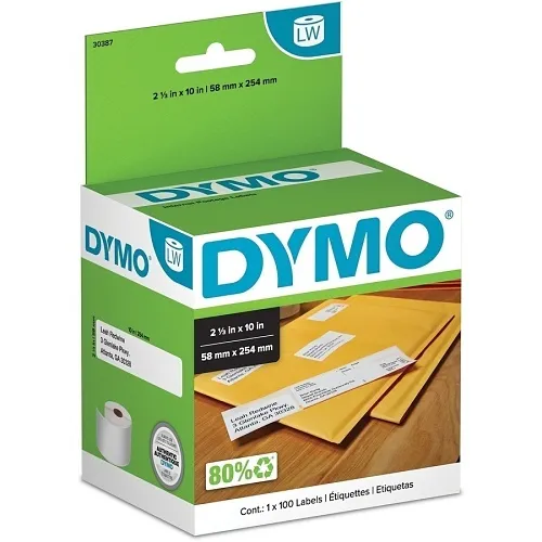 DYMO 30387 Label Maker, DY LW 2-1/3X10 3PART POSTAGE -10 RL SH