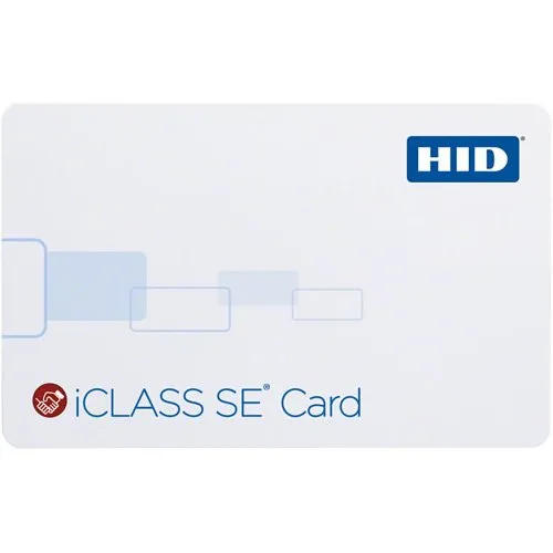 HID 3050PGGMB iCLASS 2k SE Card, SIO Programmed, Glossy Front and Back, Sequential Matching Encoded/Printed (Inkjetted), No Slot, Horizontal Slot Indicators, White
