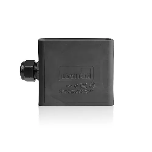 Leviton 3059-1E Single-Gang Portable Outlet Box, Standard Depth, Pendant Style, Black