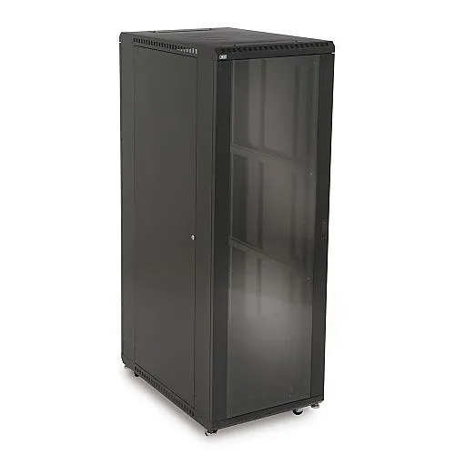 Kendall Howard 3100-3-001-37 3100 Series 37U LINIER Server Cabinet, Glass and Vented Doors, 36" Depth, Black