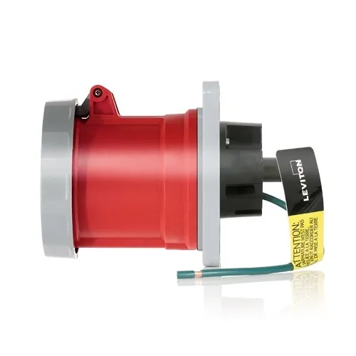 Leviton 3100R7WLEV 100A Pin and Sleeve Receptacle, Red