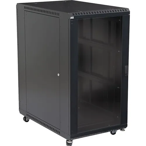Kendall Howard 3101-3-001-22 3101 Series 22U LINIER Server Cabinet, Glassand Solid Doors, 36" Depth, Black
