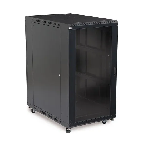 Kendall Howard 3103-3-001-22 22U LINIER Server Cabinet with Glass Doors, 36" Depth, CRS, Medium Texture Black