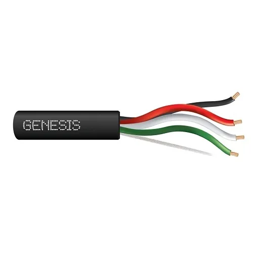 Genesis 31041108 22/4 Stranded Unshielded Cable, Plenum, CMP, FT6, 1000' (304.8 m) Pull Box, Black