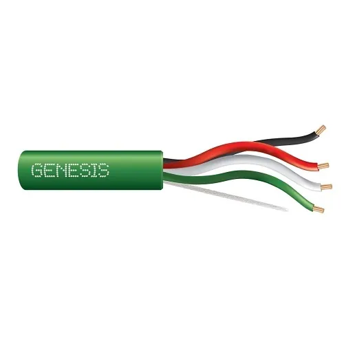 Genesis 31042105 22/4 Stranded Unshielded Cable, Plenum, CMP, FT6, 1000' (304.8 m) Reel-in-a-Box, Green