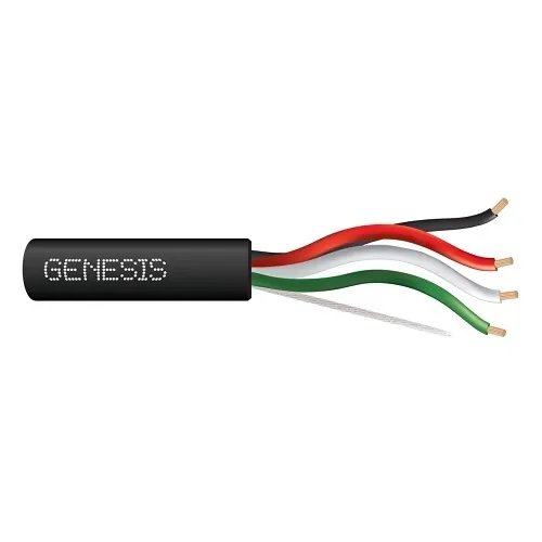 Genesis 31151108 18/4 Stranded Unshielded Cable, Plenum, CMP, FT6, 1000' (304.8 m) Pull Box, Black