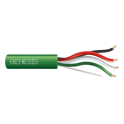 Genesis 31152105 18/4 Stranded Unshielded Cable, Plenum, CMP, FT6, 1000' (304.8 m) Reel-in-a-Box, Green