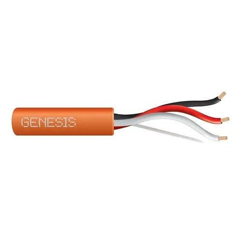 Genesis 31262103 18/3 Stranded Unshielded Cable, Plenum, CMP, FT6, 1000' (304.8 m) Reel-in-a-Box, Orange