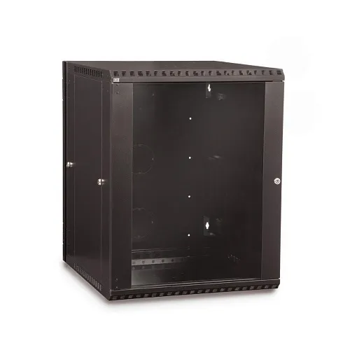 Kendall Howard 3130-3-001-15 LINIER Swing-Out Wall Mount Cabinet with Glass Door, 15U RSM