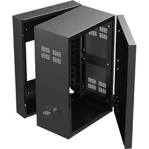 AtlasIED 316-12 19" Wide Opening Stand-Alone Wall Cabinet with Adjustable Rails, 16RU