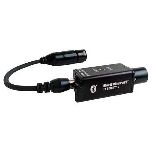 Switchcraft 318BTS Stereo Bluetooth Audio Receiver, Phantom Powered, 2x 3-Pin XLR Output to Mixer / Audio Console